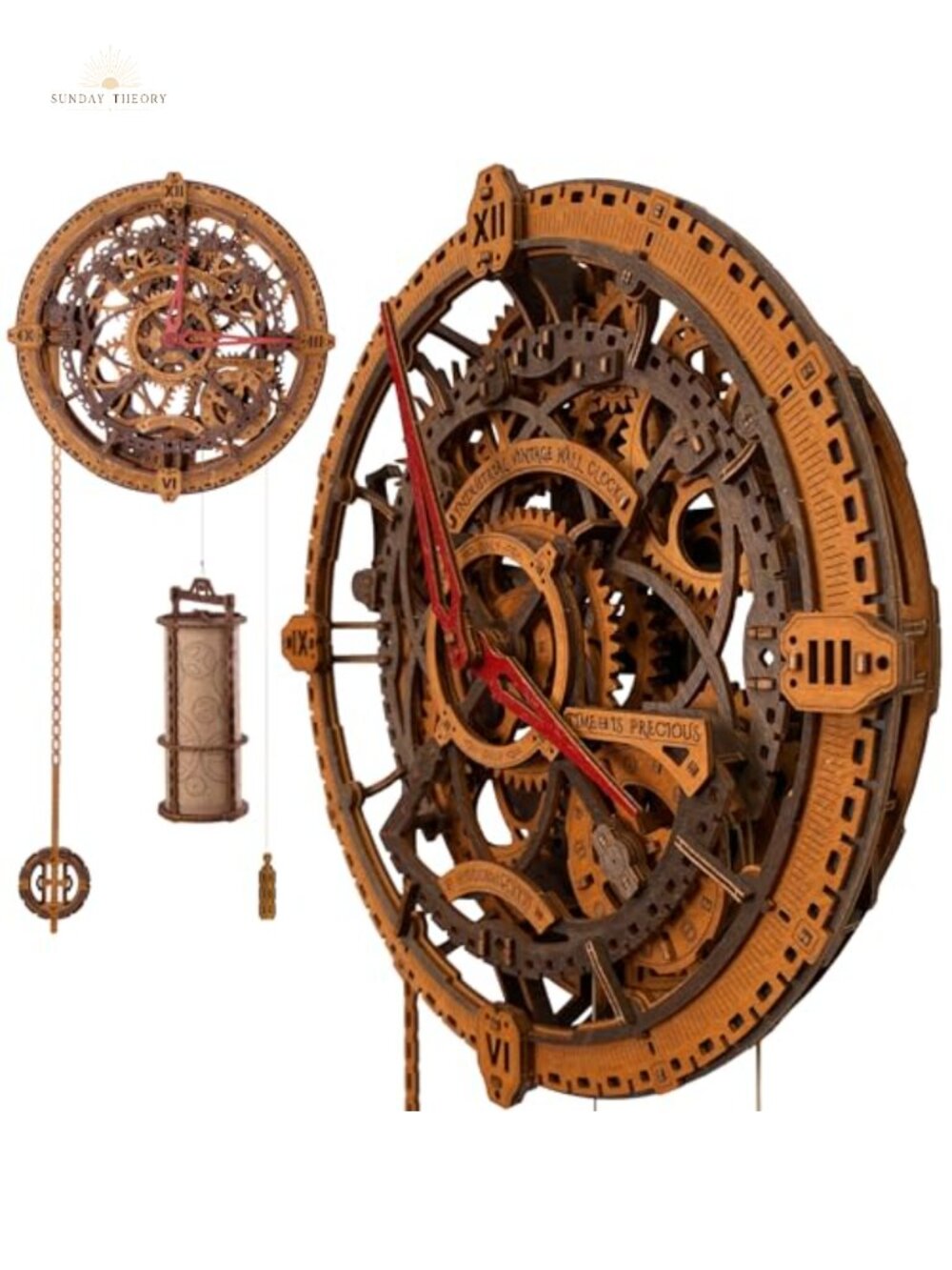 Steampunk Mechanical Wall Clock 3D Wooden Puzzle Kit for Adults